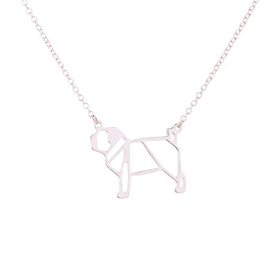 

Fashion Necklace Geometric Jewelry Cute Dog Pendant Necklace Animal Lover Gift For Ladies