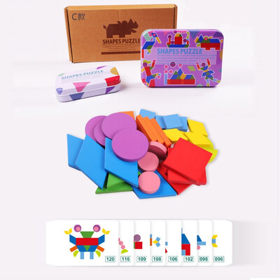 

Baby Toys Montessori Wooden Jigsaw Set Educational Wood Toy Animal Geometric Shape Puzzle Child Gift Intelligence Kids Toys