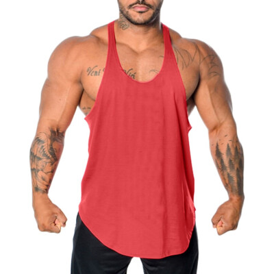 

Toponeto Fashion Men Fitness Muscle Print Sleeveless Bodybuilding Vest Tops Blouses