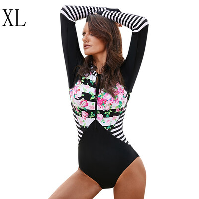 

Women Rash Guard With Breast Pad Long Sleeve Sunshade Swimsuit For Diving Surfing Swimming hot sale