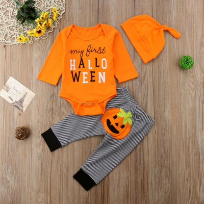 

Newborn Baby Boy Girl My 1st Halloween Romper Jumpsuit Pants Outfits Set Clothes