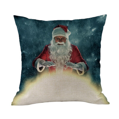 

Tailored Happy Christmas Pillow Cases Linen Sofa Cushion Cover Home Decor Pillow Core