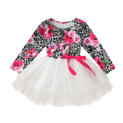 

Hot Toddler Girl Leopard Flower Bow Mesh Skirt Formal Wedding Bridesmaid Dresses