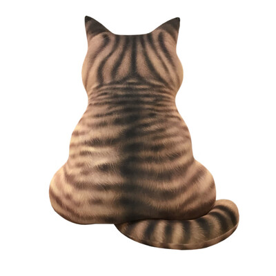 

JPGIF 3D Printed Cat Back Cushion Plush Toy Gift Simulation Cat Pillow