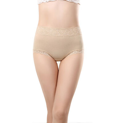

Women High Waist Cotton Briefs Ladies Breathable Seamless Lace Underwear Panties Sexy Ultra-thin Traceless Solid Panties