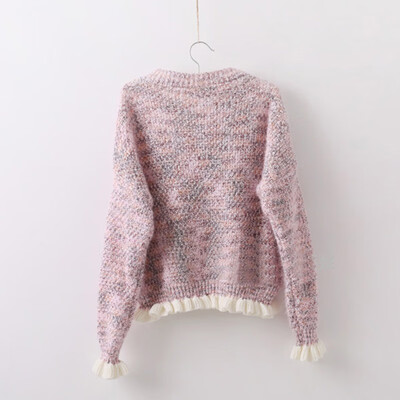 

Womens Sweaters 2019 Winter Tops o-neck Sweater lady Thin Pullover Jumper Knitted Sweater Pull Femme Ruffle sleeve Tops