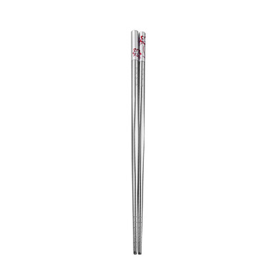 

Gobestart 1 Pair Length White Flower Pattern Stainless Steel Chopsticks Pair New BK