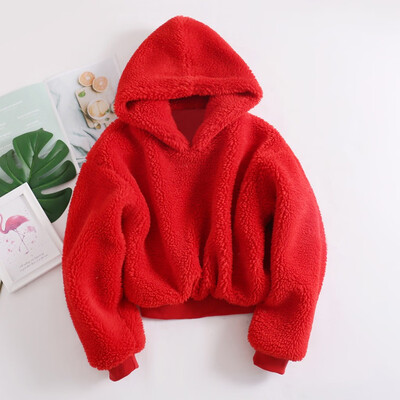 

Tailored Womens Fashion OL Style Plush Long Sleeves Hoodie Sweatshirt Tops Blouse