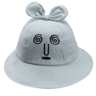 

Autumn Baby Boys Girls Toddler Bowknot Design Bucket Hats Caps Reversible Sun Headwear