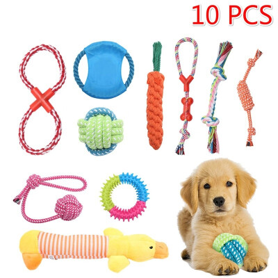 

Puppy Dog Chew Toys Teething Training 10PCS Dog Rope Toys Cotton Rope for Small&Medium Dog