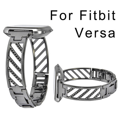

〖Follure〗Luxury Alloy Twill Diamond Stainless Steel Band Strap Band For Fitbit Versa