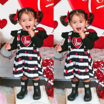 

AU 2019 Infant Baby Girls Kid Halloween Tops Strap Dress Xmas Skirt Clothes Sets