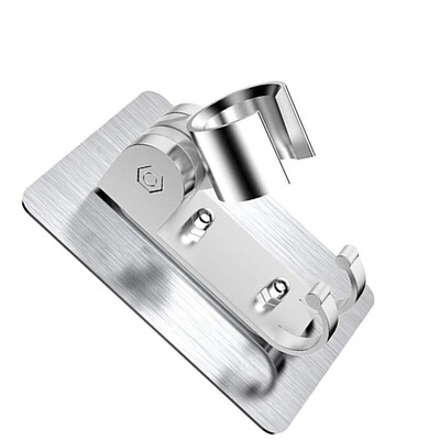 

2 Pcs No Drilling Tracks Shower Head Holder Adhesive Adjustable Wall Mount Bracket Space Aluminum Hook Bathroom