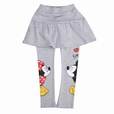 

Spring Fall Girl Kids Clothes Stretch Skirt Pants Cartoon Mickey Minnie Leggings