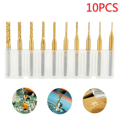 

10PCS End Mill Bits PCB Engraving Milling Cutter Titanium Coated