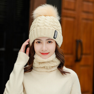 

Hat women autumn&winter Korean version of the sweet wind cute plus thick fashion warm wool hat wind-proof knitted hat