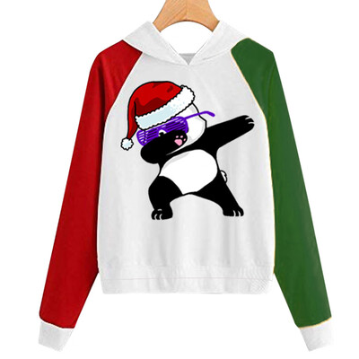 

Tailored Women Christmas Print Hooded Long Sleeves Sweatshirt Hooded Pullover Tops Shirt