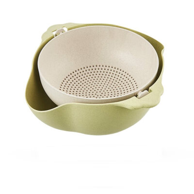 

Multifunction Kitchen Strainer Double Drain Basket Vegetables Fruit Washing Strainer Bowls