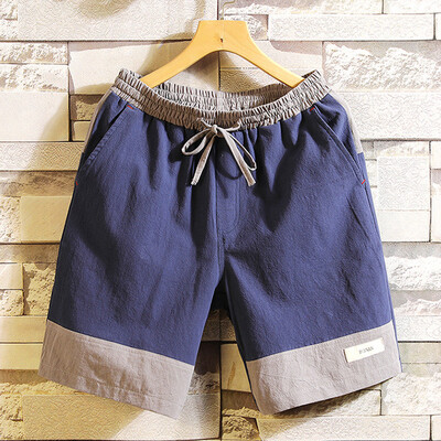

Gobestart Mens Summer Fashion Casual Loose Patchwork Belt Drawstring Beach Shorts Pants