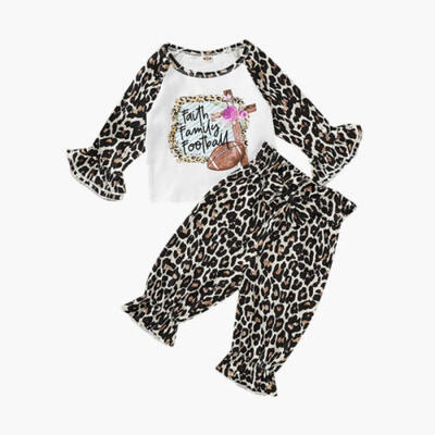 

AU Newborn Baby Girl Autumn Clothes Tops T-shirt Leopard print Pants Outfits Set