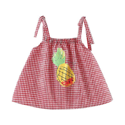 

Casual Summer Baby Girl Dress Cotton Pineapple Print Plaid Infant Girl Dresses Toddler Baby Girl Clothes Baby Dress