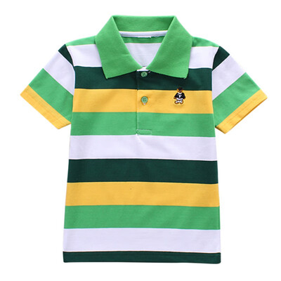 

Top Sales High Quality Summer Striped Short Sleeve Cotton T Shirt For 2- 6 T Children