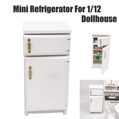 

YIWULAMini Dollhouse Furniture Refrigerator Miniature Living Room Pretend Play Toy