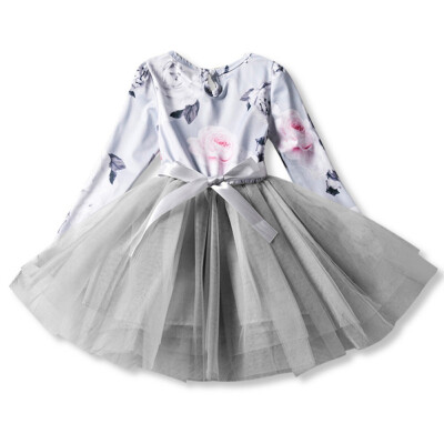 

Autumn Winter Girls Dress Digital Pattern Princess Mesh TuTu Skirt Cute Gril Skirt