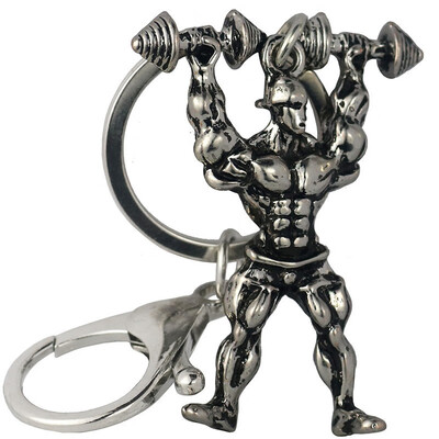 

Strong Man Keychain Men Fitness Bodybuilding Keychains For car Wallet Keys Ring Sports Men Hip Hop Jewelry Gym Gifts Tools