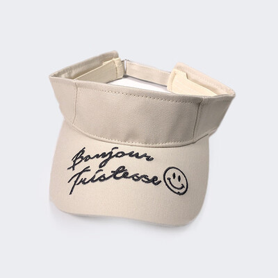 

Empty hat Customized Ladies Summer New Topless Duck Tongue Cap Korean Version 100-letter Embroidered Smile Face Baseball Cap