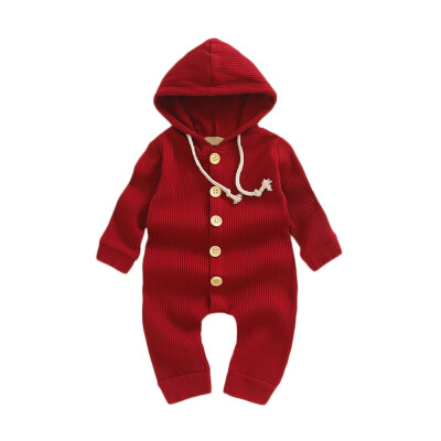 

Autumn & Winter Newborn Infant Baby Clothes Long Sleeve Hooded Jumpsuit Solid Color Kids Bodysuits Winter clothes