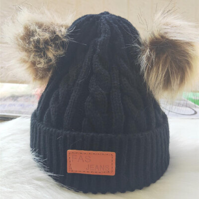 

Fashion Pompon Winter Caps Lovely Warm Knit Cap Baby Hat Boys Girls Pom Poms Hat