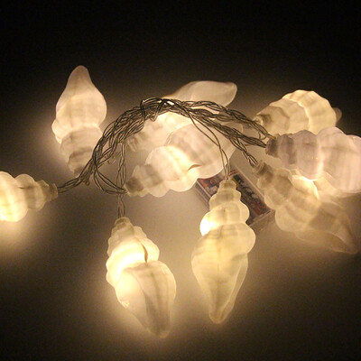 

Gobestart Sea Shell Lights Battery Operated Party LED Lights Lantern String Decor MR