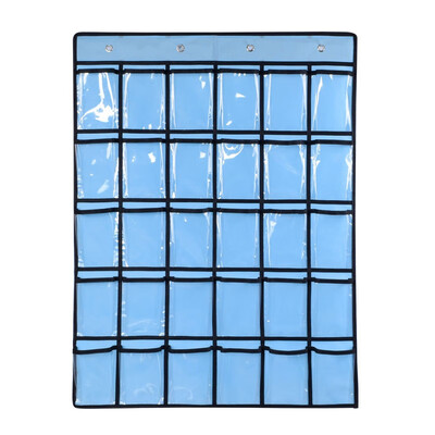 

Wall Hanging Storage Bag 30 Pockets Transparent Storage Organizer Wardrobe Socks Finishing Bag