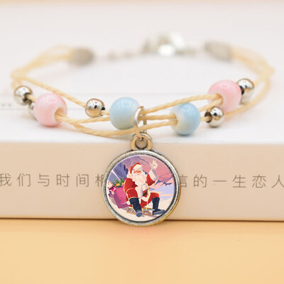

Fashion Time Gem Christmas Tree Snowman Bracelet For Childrens Christmas Gift