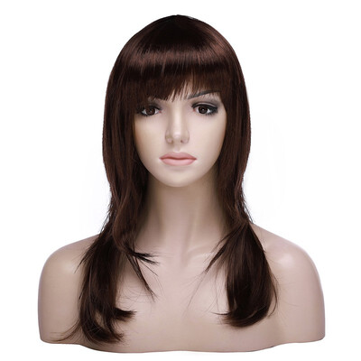 

Long Curly Synthetic Wig with Bangs Hair Wigs Straight Wig Full Head for Women