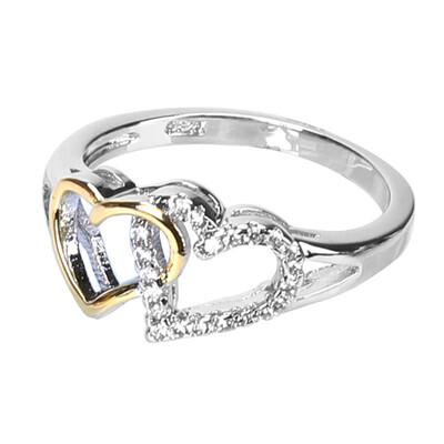 

Zircon Love Heart Shaped Gold Color Ring - Love Interlocked Gold Heart Wedding Rings for Women Gift Jewelry