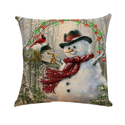 

Tailored Xmas Cotton Pillow Case Linen Cushion Cover Merry Christmas Home Decoration