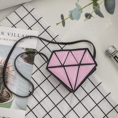 

Children Cute Diamond Shape Design Cross-body Handbag Fashion Girls Kids PU Shoulder Messenger Bag