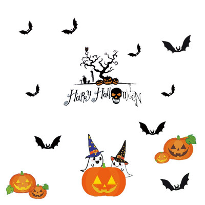 

Halloween Static Window Sticker Cartoon Design No-Glue Self-adhesive Decals Car Window Clings Holiday Party Decorations