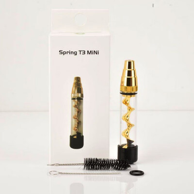 

6 Colors Spring t3 miniSpring t5 mini Smoking Twisty Glass Blunt Pipe Tube Obsolete With Cleaning Kits fashion