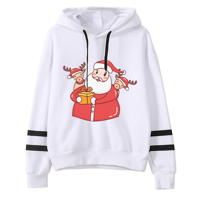 

Tailored Women Christmas Printing Stripe Round Collar Long Sleeves Sweater Tops