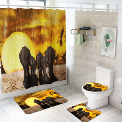 

Tiger Non Slip Bathroom Rugs Set Anti Skid Pads Bath Mat Sets 3 Pieces Contour Toilet Lid Cover