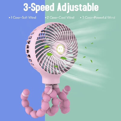 

Mini Stroller Electric-fan Octopus Fan 3 Speed Adjustable for Office Room Baby Room Outdoor Powerful Quiet Blades Flexible Bracket