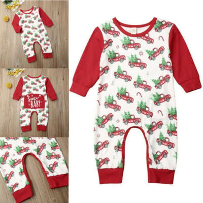 

Newborn Infant Baby Boy Girl Xmas Romper Long Jumpsuit Bodysuit Outfits Clothes