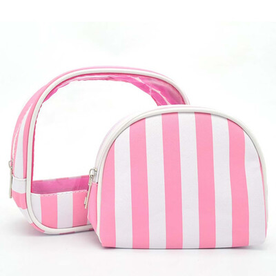 

Tailored 2Pcs Women Marble Striped Leather Handbags Cosmetic Bags Makeup Pouch Purses