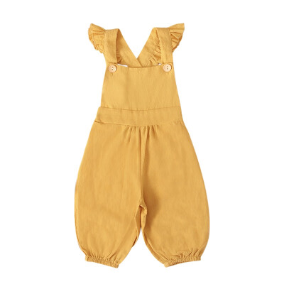 

Baby Girl Jumpsuits 6M-24M Baby Girl Overalls Baby Girl Rompers Casual Solid Color Sleeveless Baby Girl Clothes