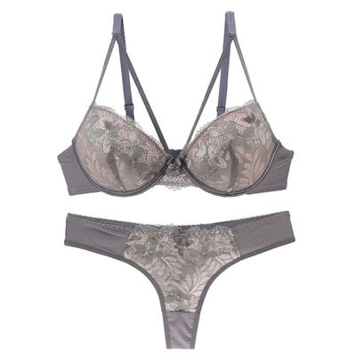 

Fashion Lace Sexy Luxury Underwear Lingerie Brand Women Strappy Bra Set Thong Hollow Transparent Comfy Underwear