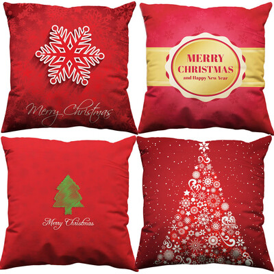 

Tailored 4PCS Cotton Linen Christmas Pillow Case Sofa Car Throw Cushion Cover Home Decor