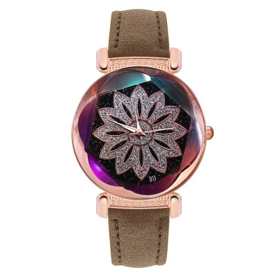 

Women Quartz Magnet Buckle Starry Sky Flower Watch Luxury Ladies Stainless Steel Quartz Watch Lady Wristwatch Decoration